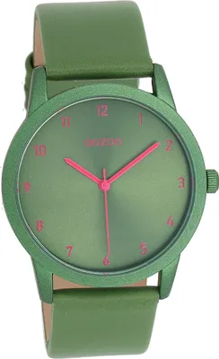 Produktbild von Oozoo Leder Damen Uhr Analog Quarzuhr Armband grün Timepieces D2UOC11056