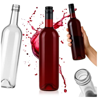 Zdjęcie produktu dla SuperButelki - Butelka Bordeaux 750ml, biała, na zakrętkę, wino, nalewki, likiery, białe szkło 0,75l, na prezent, pod etykiety