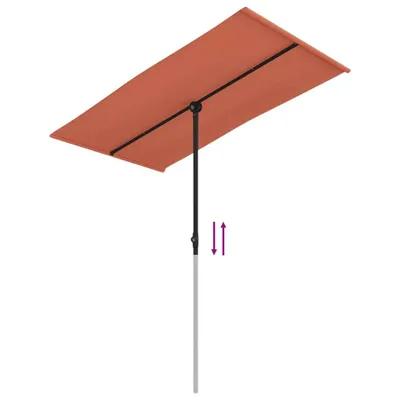 Obrázok produktu pre vidaXL Slnečník s hliníkovou tyčou 180x110 cm terakota