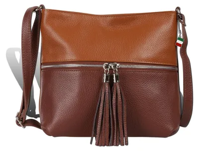 Obrázok produktu pre Dámska taška cez rameno Florence, svetlohnedá, kožená, rozmery 30 x 10 x 23 cm, D2OTF195CN