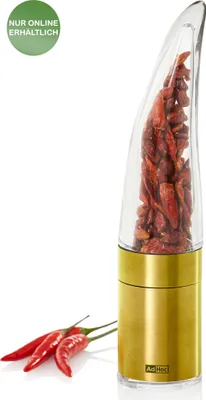 Produktbild von AdHoc MP203 Chilimühle | Chilischneider Pepe mit original SchneidWerk, Edelstahl | Farbe: Gold