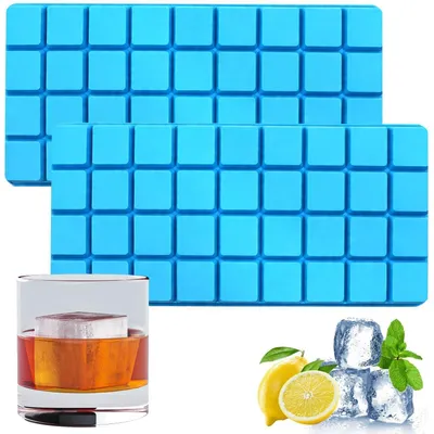 Productafbeelding van Siliconen ijsblokjesvorm met 36 vakjes, geschikt voor ijs, chocolade, fondant. Afmetingen: 23,1 x 11,1 x 2,3 cm