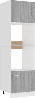 Produktbild von vidaXL Mikrowellenumbauschrank Lyon Grau Sonoma 60x57x207 cm Holzwerkstoff