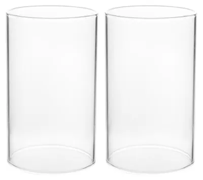 2er-Set transparente Glaskerzenhülsen, 15 x 9 cm, Windlicht-Zylinder