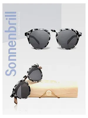 Produktbild von Polarisierte Sonnenbrille aus Holz für Herren und Damen - UV400 Schutz - Walnuss Holz Rahmen