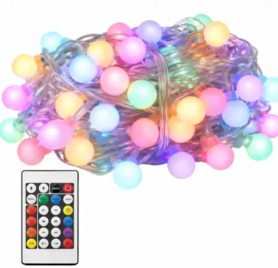 Produktbild von Verk 12444 RGB-Lichtkugeln, 50 LEDs, USB, Fernbedienung, Bluetooth