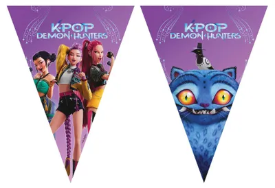 Produktbild von Wimpelkette aus Papier K-POP Demon Hunters KPop