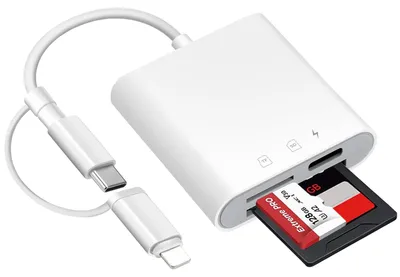 Obrázok produktu pre Čítačka SD kariet pre iPhone a iPad s konektorom Lightning a USB-C, s dvojitým slotom