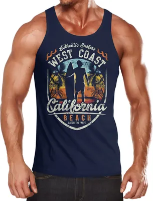 Produktbild von Läßiges Surfer Tank-Top California Beach Westcoast Neverless® XL