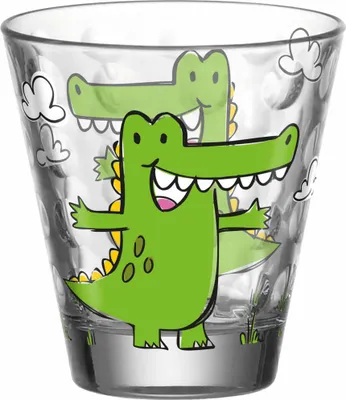 Obrázek produktu pro Leonardo Bambini Optic krokodýl, dětský kelímek na pití, limonádové sklo, vícebarevný, 215 ml, 023551
