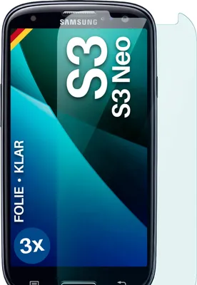 Produktbild von moex® 3x Schutzfolie kompatibel mit Samsung Galaxy S3 / S3 Neo - Displayschutzfolie dünn Folie, Klar