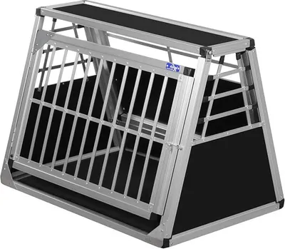 Productafbeelding van Transportbox N66 – Aluminium hondenkooi, 58x86x63 cm – Autohondenkooi met nooduitgang, veilige hondenvervoer in de kofferbak