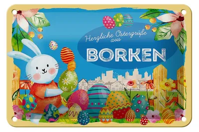 Produktbild von Blechschild Ostern Ostergrüße 18x12cm BORKEN Geschenk Deko