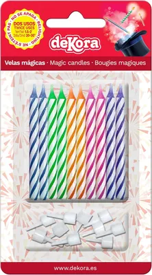 Image de 10 bougies d'anniversaire qui ne s'éteignent pas, 6 cm