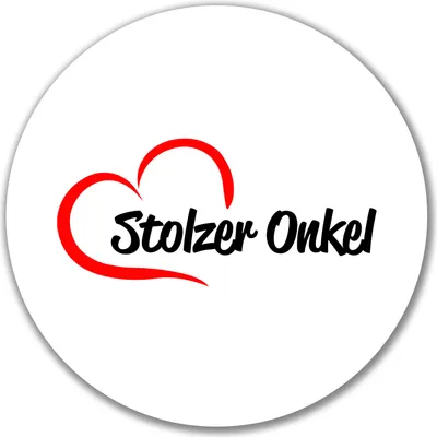 Produktbild von Huuraa Aufkleber Stolzer Onkel Herz 10cm rund Sticker Geschenkidee