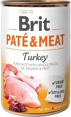 Zdjęcie produktu dla Brit mokra karma dla psa PATÉ & MEAT z indykiem 400g