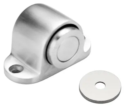 Obrázek produktu pro INF Nerezová podlahová magnetická zarážka – 304 nerezová ocel, silný magnet, nárazová pružina, stříbrná