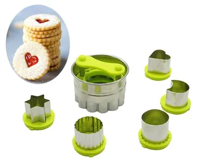 Produktbild von Fondant Plätzchen backen Linzer Ausstechformen Keksausstecher 6er Set Verschiedene Größen, Weihnachts Ausstechformen Set aus Edelstahl für Weihnachtsplätzchen, Cookies, Tortendeko