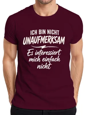 Productafbeelding van Ik ben niet onoplettend. Statement-shirt voor heren, bordeauxrood, maat XL