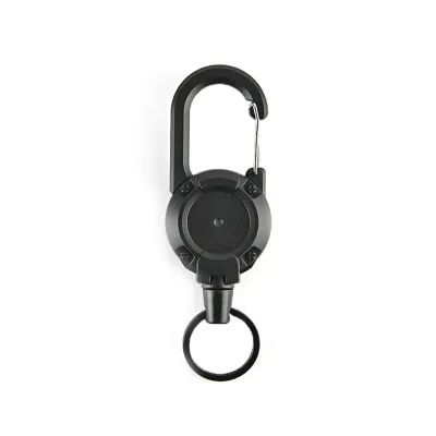 Produktbild von Einziehbarer Schlüsselanhänger mit Stahldrahtseil, Karabinerhaken, Ausweishalter, Clip, Schlüsselring, strapazierfähig, für Outdoor, Camping, Klettern, Anti-Verlust-Schnalle
