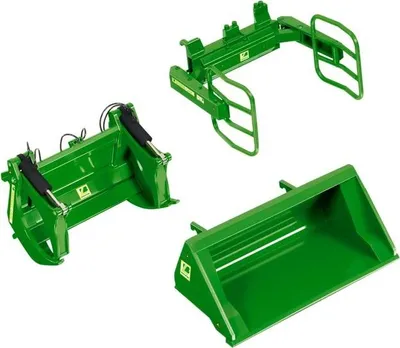 Immagine prodotto di 7381 Set di attrezzi per caricatore frontale Wiking A John Deere verde 1:32 NUOVO