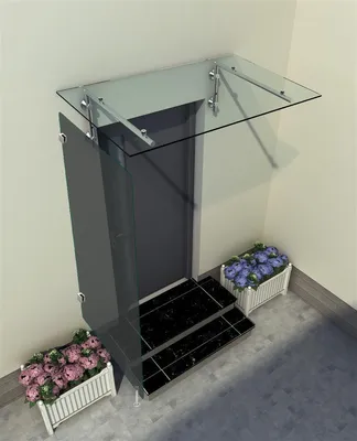Produktbild von Glaszentrum Hagen 80x200x80 cm Seitenteil für Vordächer Grau