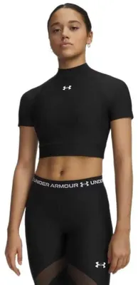Produktbild von Under Armour Heatgear Crop Mock Kurzarm-t-shirt Schwarz M Frau Schwarz M