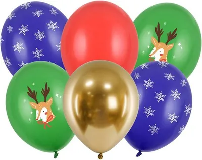 Zdjęcie produktu dla Balony lateksowe Merry Christmas mix 30cm, 6 sztuk