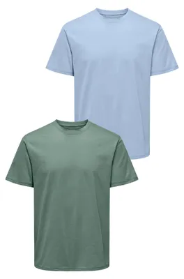 Produktbild von ONLY & SONS T-Shirt 2er-Set Rundhals Kurzarm Größe: S