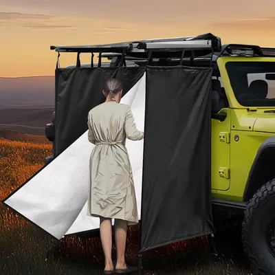 Produktbild von Duschzelt – Sichtschutz – für Camping im Freien – wasserdichtes Oxford-Material – 105 x 105 x 210 cm – Schwarz
