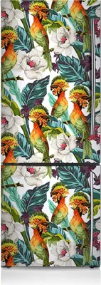 Produktbild von Aufkleber Kühlschrankmagnete Dekoration Kühlschrankfolie 60x205 cm - Exotische Vögel.