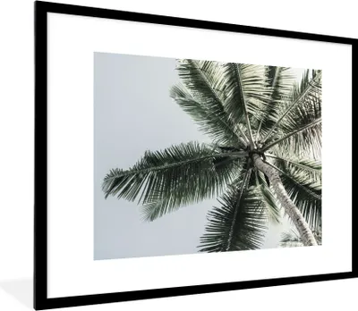 Produktbild von MuchoWow® Gerahmtes Poster Palme - Tropisch - Sommer 80x60 cm - Poster mit Schwarzem Bilderrahmen Wandposter Rahmen Foto Bilder - Schlafzimmer-Dekorationen - Fotoposter