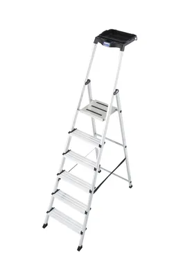 Produktbild von Krause 126542 Stufen-Stehleiter Secury Alu-Leiter mit MultiGrip 6 Stufen