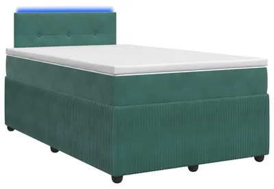 Immagine prodotto di Letto a molle con materasso verde scuro 120 x 190 cm in velluto