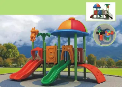 Immagine prodotto di Torre da gioco con scivolo Torre da esterno Animazione per bambini Parco giochi Giardino