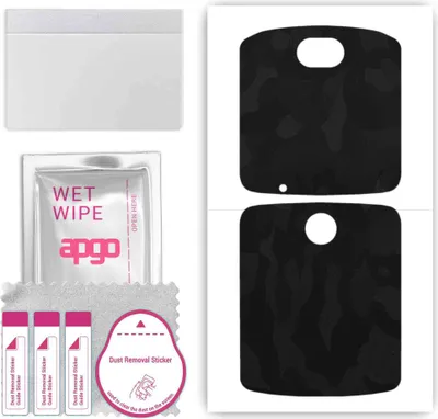 Produktbild von apgo Rückseite Schutzfolie, Skin, kompatibel mit Motorola Razr 5G, Hinten Displayschutzfolie aus Vinylfolie, kratzfest, einfache Montage - Schwarzes Tarnmuster