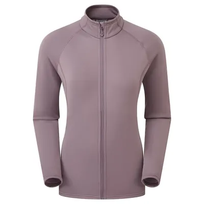 Fury Lite Jacket von Montane in lila; Damen Midlayer Jacke mit durchgehendem Reißverschluss und Stehkragen.