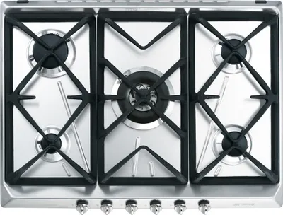 Produktbild von Smeg Contemporanea Srv576gh5 70- Gasherd 75 Cm Schwarz,Silber  Schwarz,Silber One Size