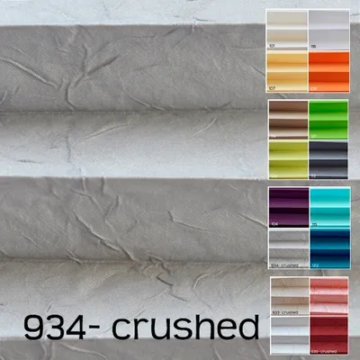 A collage of fabric samples and a main image of a crushed gray fabric.