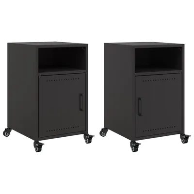 Obrázok produktu pre Nočné stolíky 2 ks čierne 36x39x59 cm oceľ