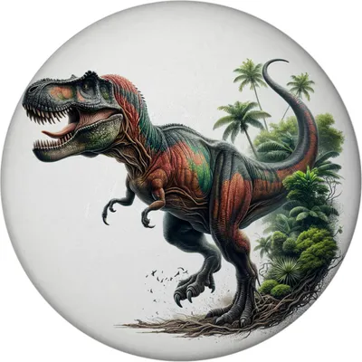 Produktbild von T-Rex Dinosaurier Magnet rund