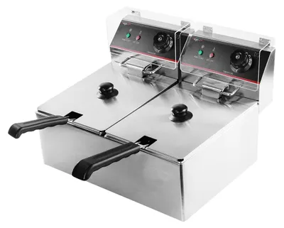 Zdjęcie produktu dla Frytkownica elektryczna Mega-M dwukomorowa gastronomiczna 2x8l 6600W 230V