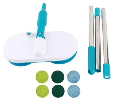 Produktbild von Elektrischer Mopp, kabellos, wiederaufladbar, selbstfahrender Bodenreiniger mit 6 Ersatzpads für Hartholzfliesen-Laminatböden