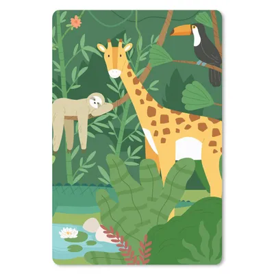 Produktbild von MuchoWow® Mauspad Mousepad Dschungel - Giraffe - Tukan - Faultier 40x60 cm - Mousepads - Maus Mat - Pad - Mausunterlage - Schreibtisch Accesoire