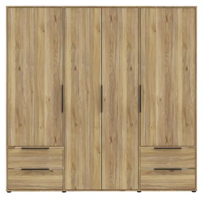 Productafbeelding van Furniture24 Garderobekast Orkney Okys841-D108, kast 205,9 x 200,1 x 59 cm, Mauvella eikenhout, draaideuren
