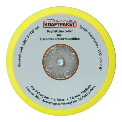 Produktbild von Dino KRAFTPAKET 150mm-Stützteller-5/16-24 mit Klett Polierteller für Exzenter Poliermaschine (640220)