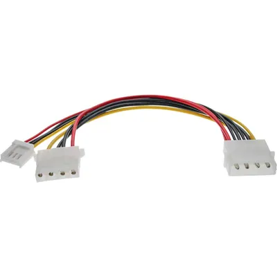 Produktbild von InLine Strom Y-Kabel intern, 1x 5,25" an 1x 3,5" + 1x 5,25", 0,20m, 0,2 m, Männlich, Weiblich, Mehrfarbig, 15 g, 90 mm