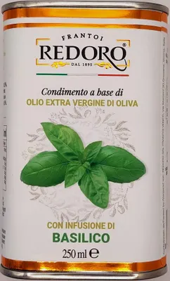 Produktbild von Olivenöl in Dosen mit Basilikum 250ml - Redoro