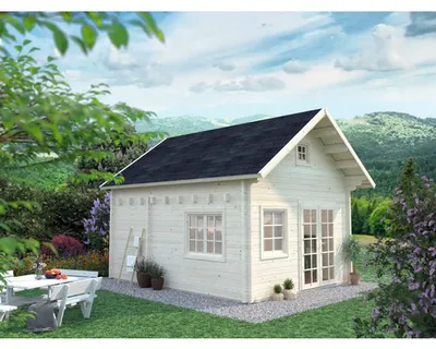 Produktbild von Gartenhaus Palmako Kendra 18,4 m² inkl. Fußboden 419 x 583 cm natur