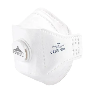Productafbeelding van EAGLE FFP3 vouwbaar mondmasker met ventiel, goedgekeurd volgens de Dolomiet-test - Wit
